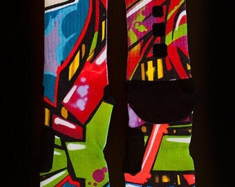Custom NIke Elite Socks "LA Graffiti"