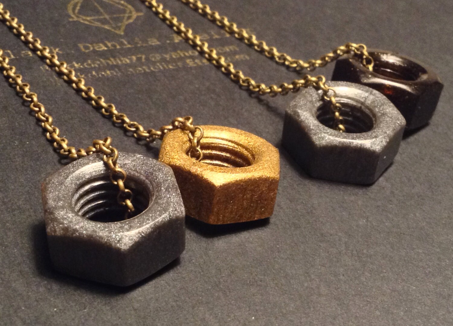 Nuts and Bolts Necklace // Men's Jewelry by BlackDahliaAtelier