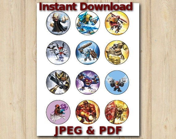 Skylanders Cupcake Toppers 2 Circles Trap Team Instant Download DIY skylanders-cupcake-toppers-2-circles-trap-team-instant-download-diy
