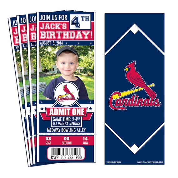 12 St. Louis Cardinals Birthday Party Ticket by ThatsMyTicket