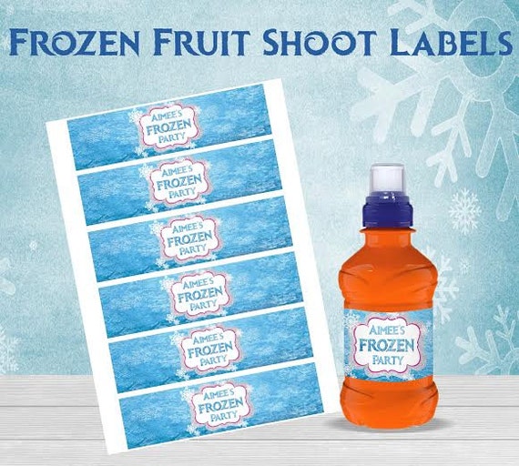 Frozen Personalised Fruit Shoot Labels By FlutterbySignStudio