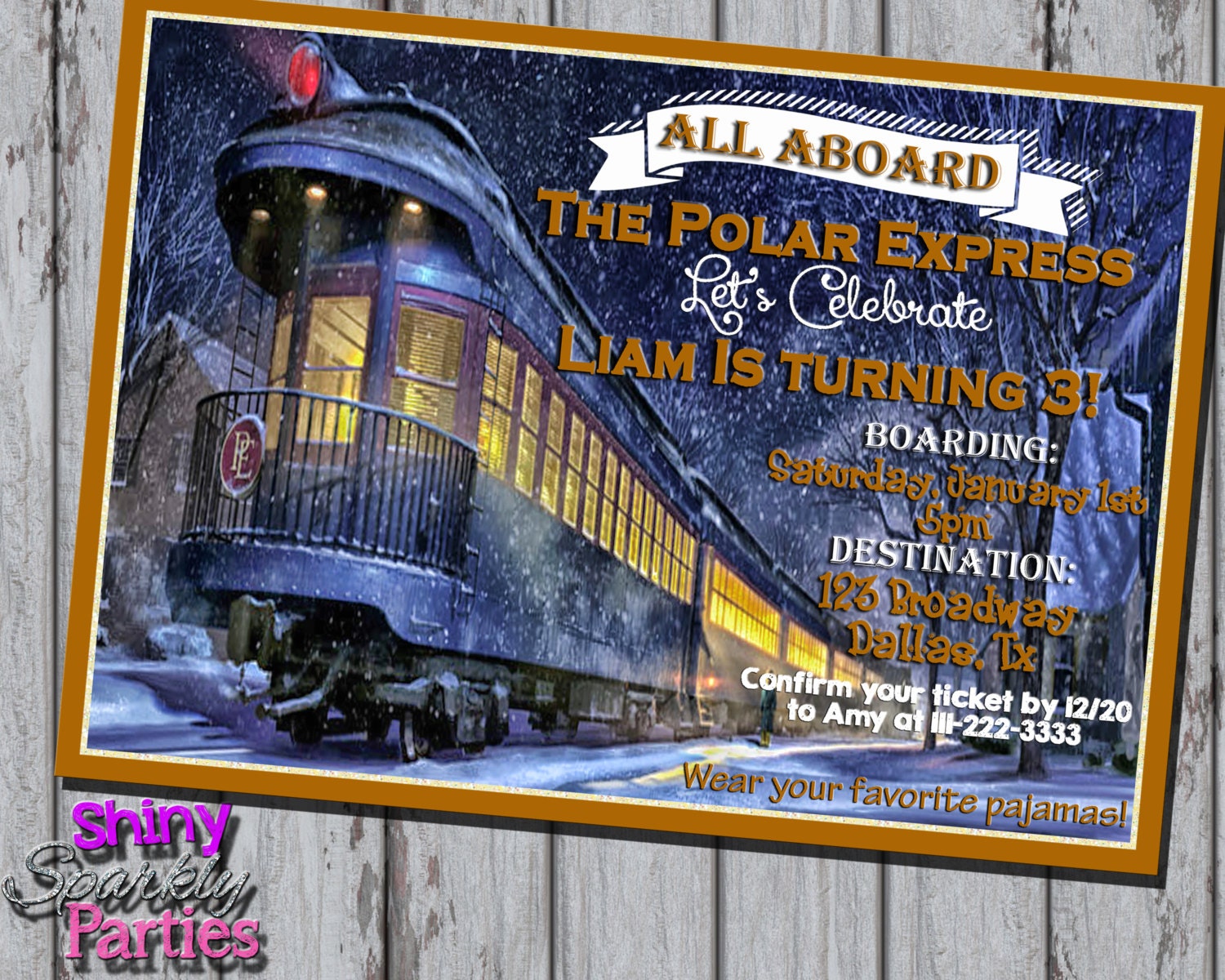 Printable POLAR EXPRESS INVITATION Polar Express Birthday