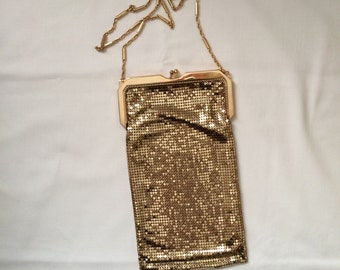 Vintage Whiting & Davis Gold Mesh Handbag Purse