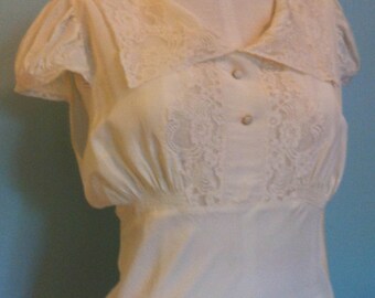 white 1940's nightgown
