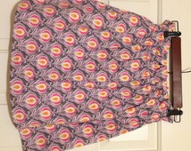 Bimba Women's Peacock Feather Print Cotton Skirt - Elastic Waist, 40 Inch Length, Summer Flared Skirt - View #6