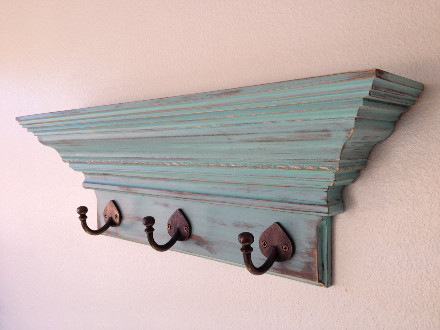 24 shabby chic wall shelf with 3 hooks coat rack shelf 24 shabby chic wall shelf with 3 hooks coat rack shelf