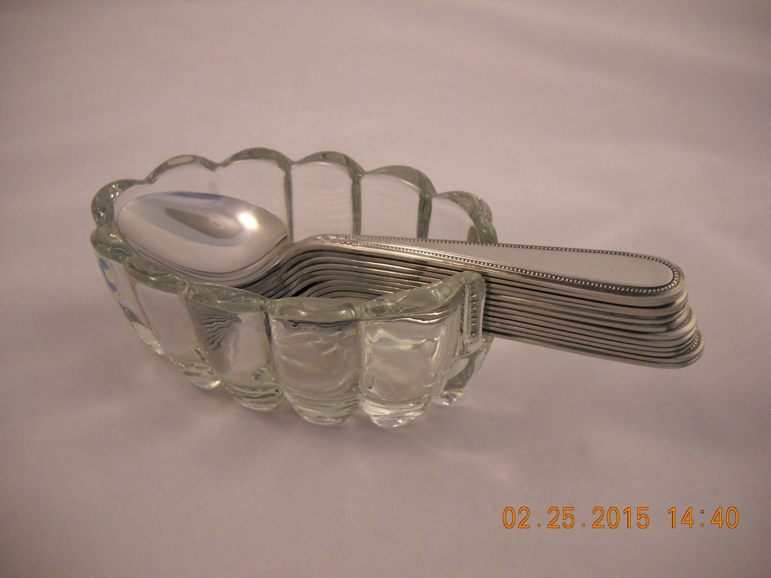 Glass SPOON HOLDER VINTAGEHeavy Rib Haute Juice