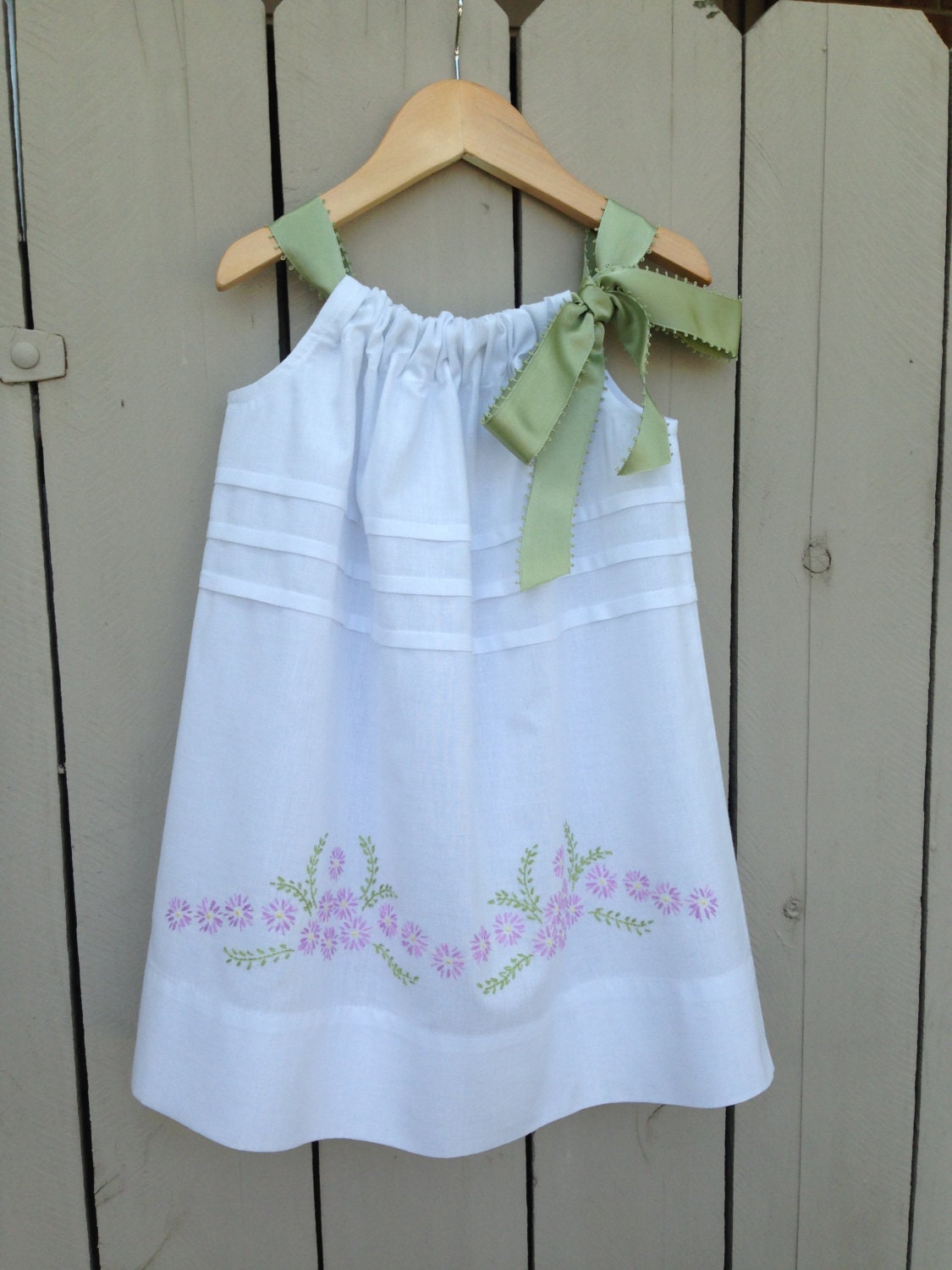 Toddler embroidered pillowcase dress