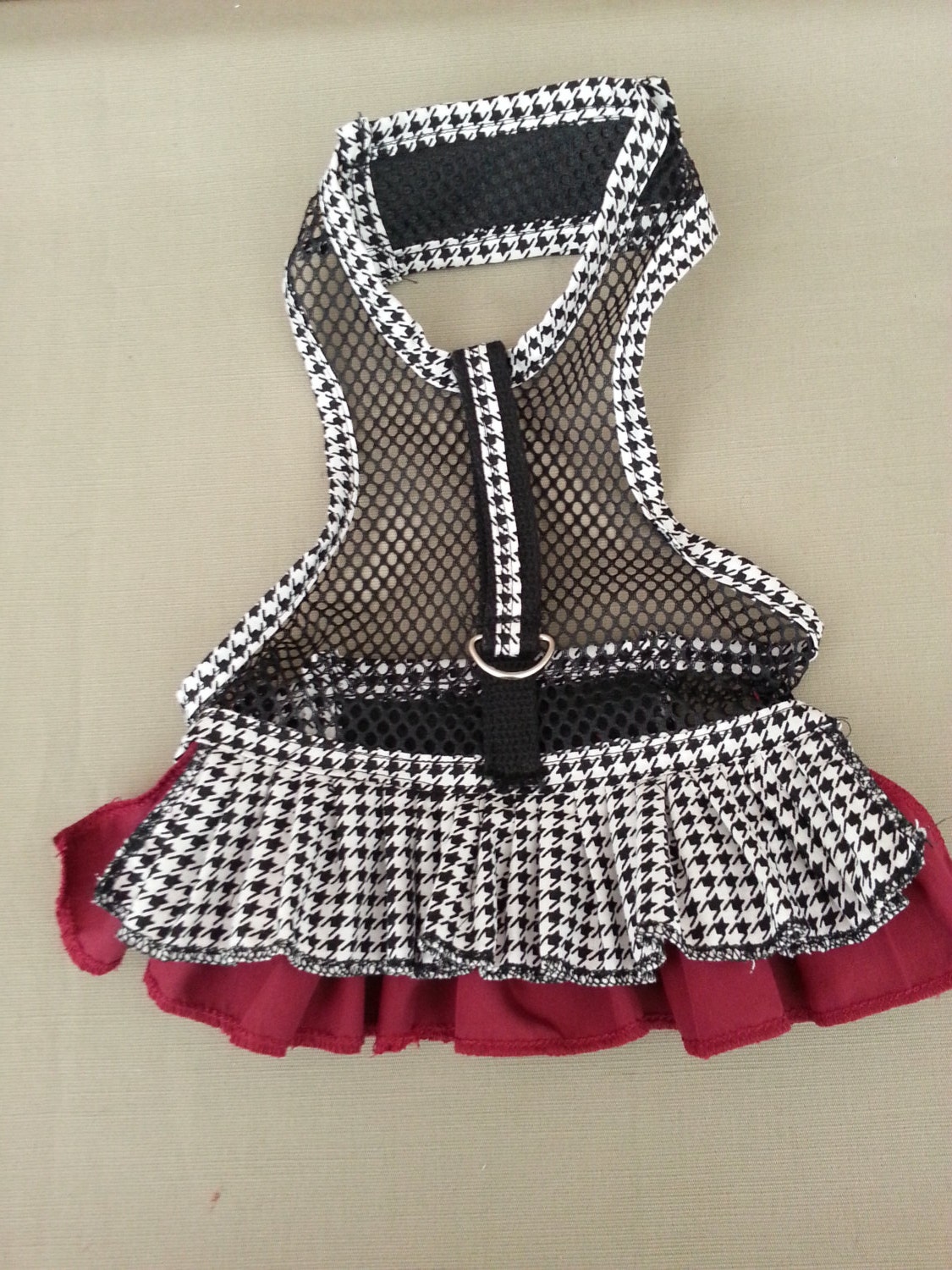 Fancy dog harness vest/ dress with 2 ruffles