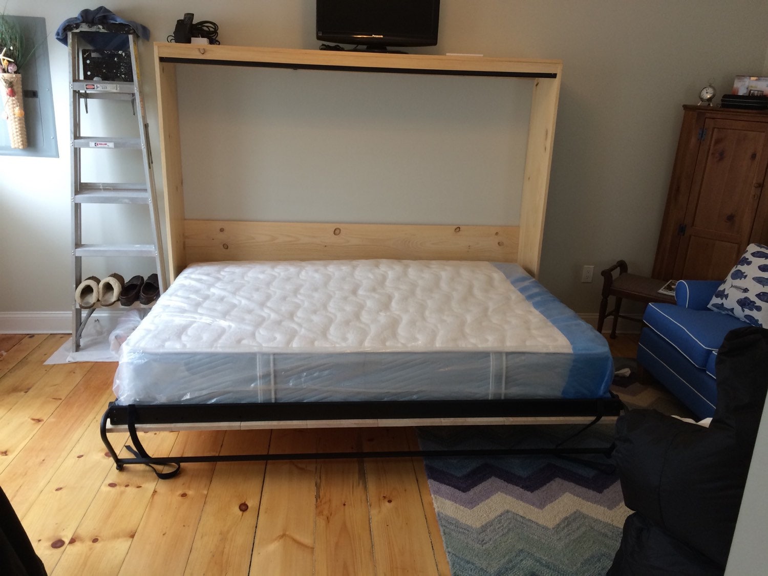 Queen side tilt Murphy Bed by OldhamWood on Etsy