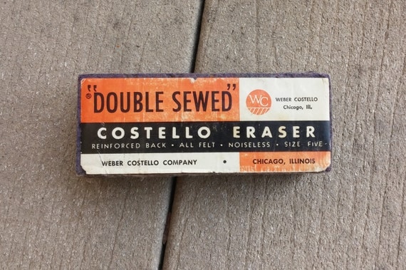 Vintage Costello Eraser Felt Chalkboard Eraser