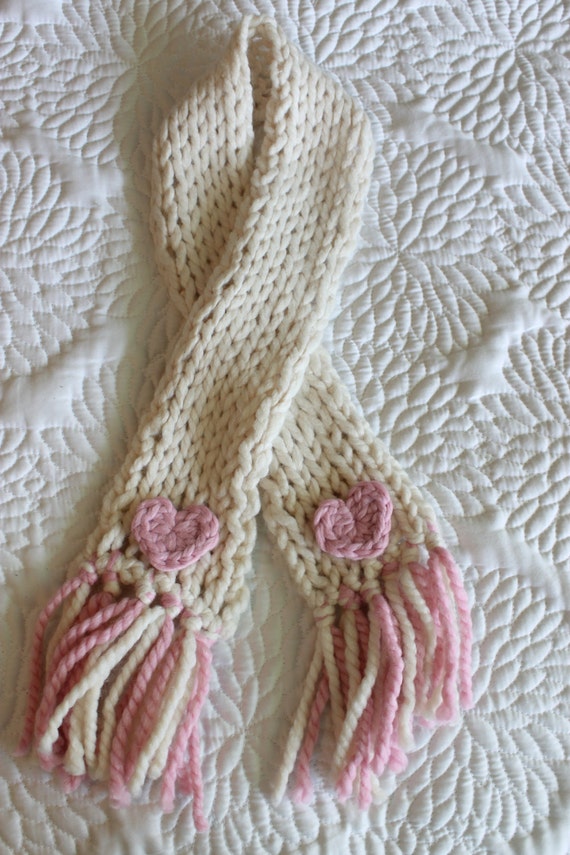 Items similar to Chunky Hand Knit Baby Scarf on Etsy