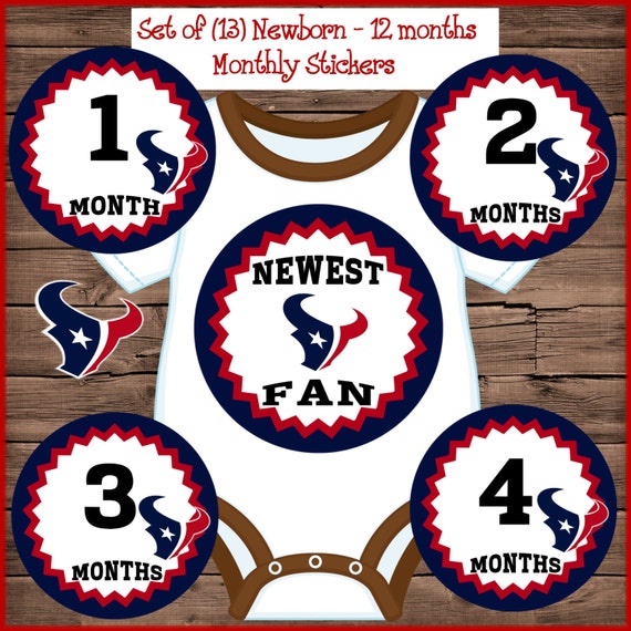 houston paper invitations Baby Houston Milestone Texans Stickers, Stickers Baby Football Monthly