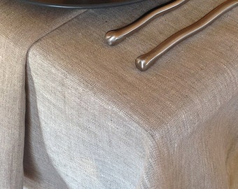 Rustic Linen Tablecloth, Made in the US tablecloth, Natural linen tablecloth, Grey tablecloth, Organic tablecloth, Scandinavian Tablecloth