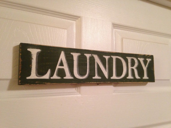 Hand Sign Wood rustic painted Sign hand Customized signs  Rustic Distressed Laundry Painted
