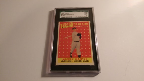 1958 Topps Mickey Mantle All Star Baseball Card 487 By Stevezeller