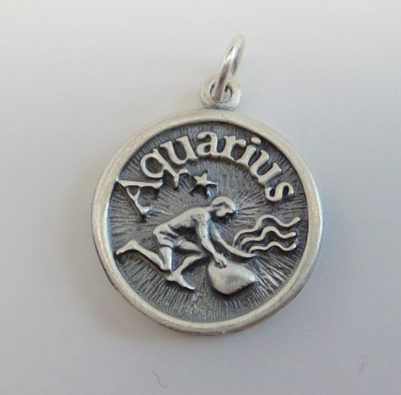 solid 925 sterling silver double sided zodiac signs charm