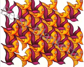 fish tessellation art
