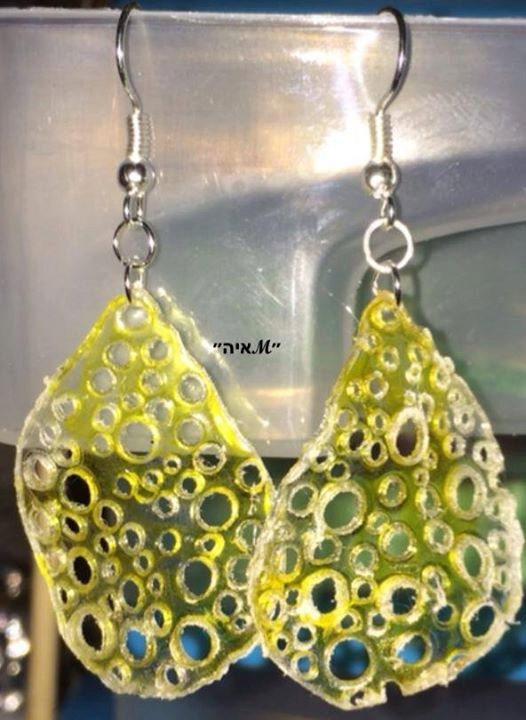 Recycled plastic bottle earrings upcycled jewelry by MayaLaMiaArte
