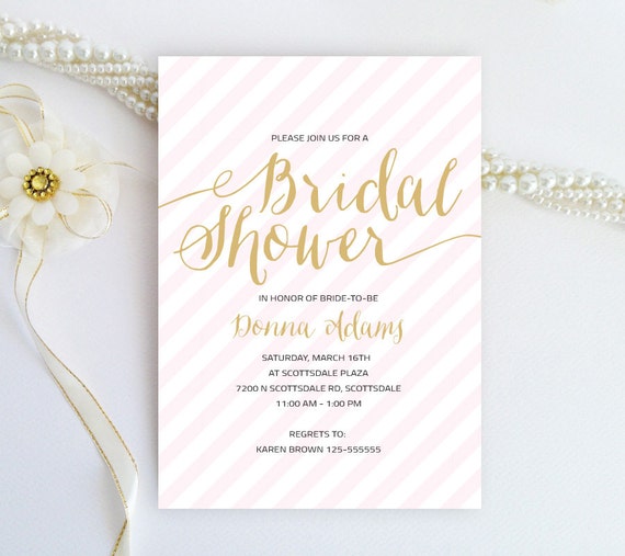 gsm wedding invitations paper for bridal Blush  shower and Wedding gold Shower cheap pink  invitations