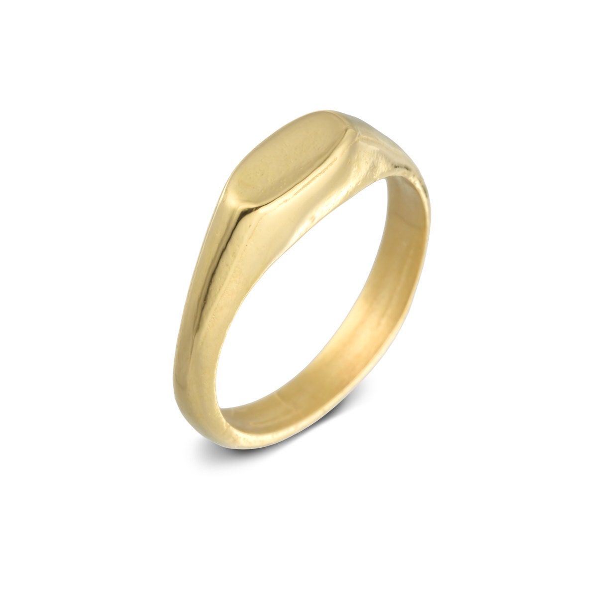 Gold signet ring Pinky signet ring Tiny oval signet ring