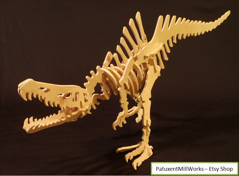 SPINOSAURUS Dinosaur Bones Puzzle by PatuxentMillWorks on Etsy