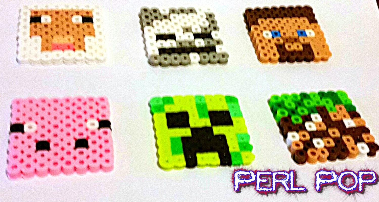 Minecraft perler keychain Steve Pig Creeper Sheep