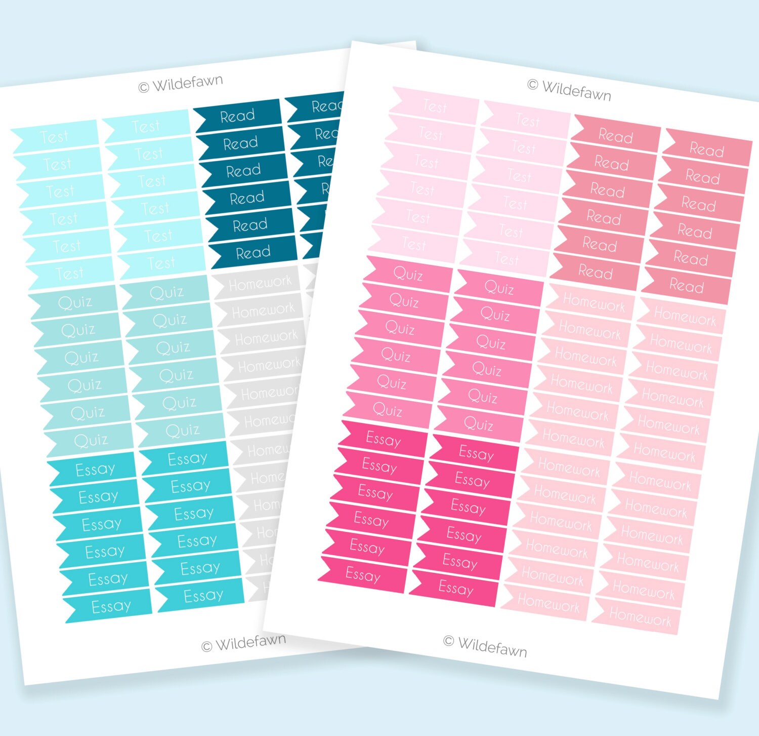 Printable Student Planner Stickers | student planner flag printable stickers aqua blush by Printable Student Planner Stickers | student planner flag printable stickers aqua blush by