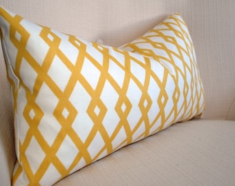 Yellow Pillow Covers, Yellow white geometric pillow, Lumbar pillow, Throw pillows , Decorative Pillow, Accent pillow, Cushions cover, Pillow