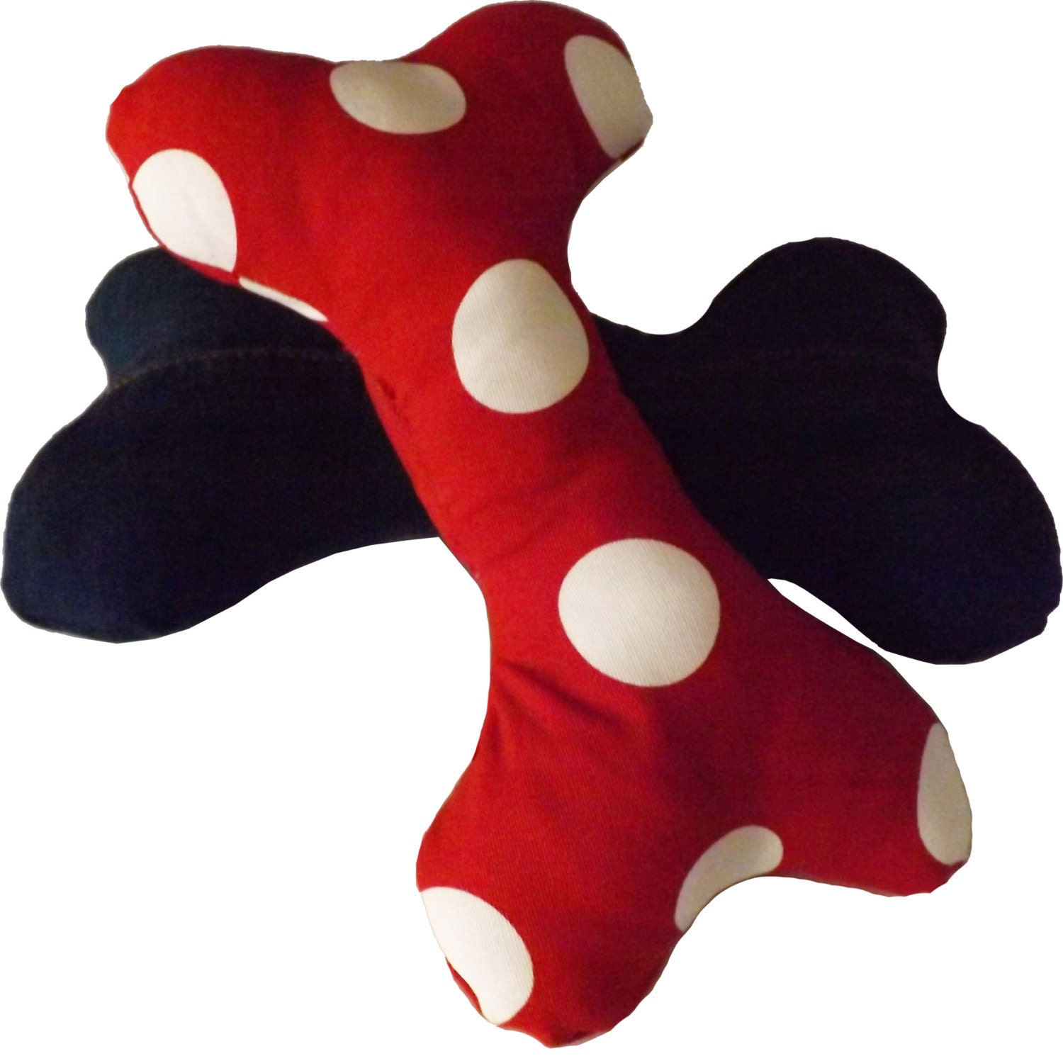 Fabric Dog Bone Toy with Squeakers by PurrAndBarker on Etsy