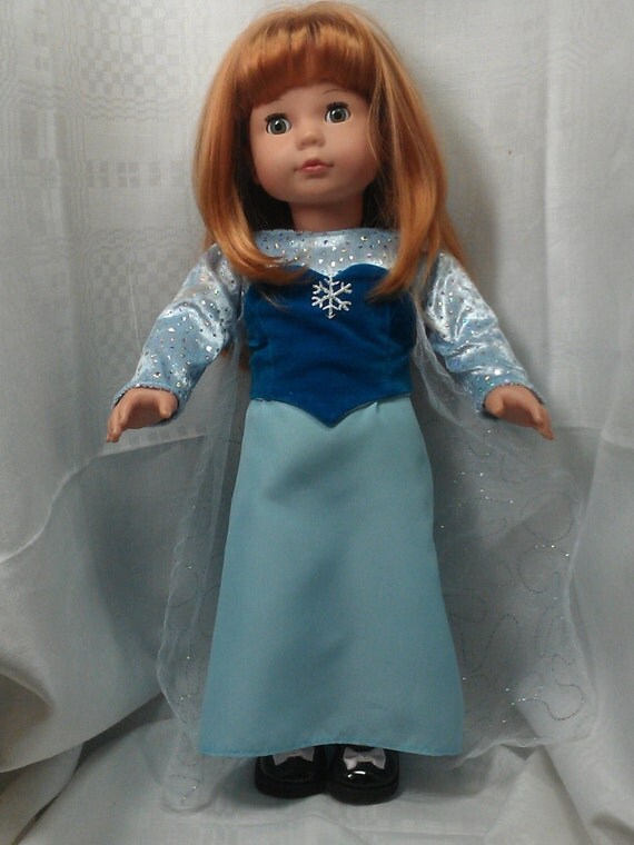 Items similar to American Girl Doll or 18 inch Doll Elsa Costume ...