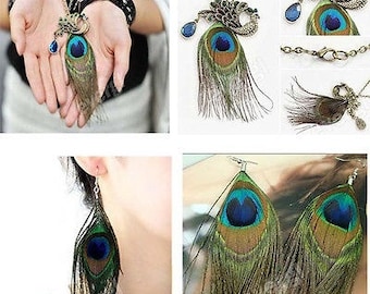 Items similar to Peacock wedding flowers Stunning Blue Eye of the ...