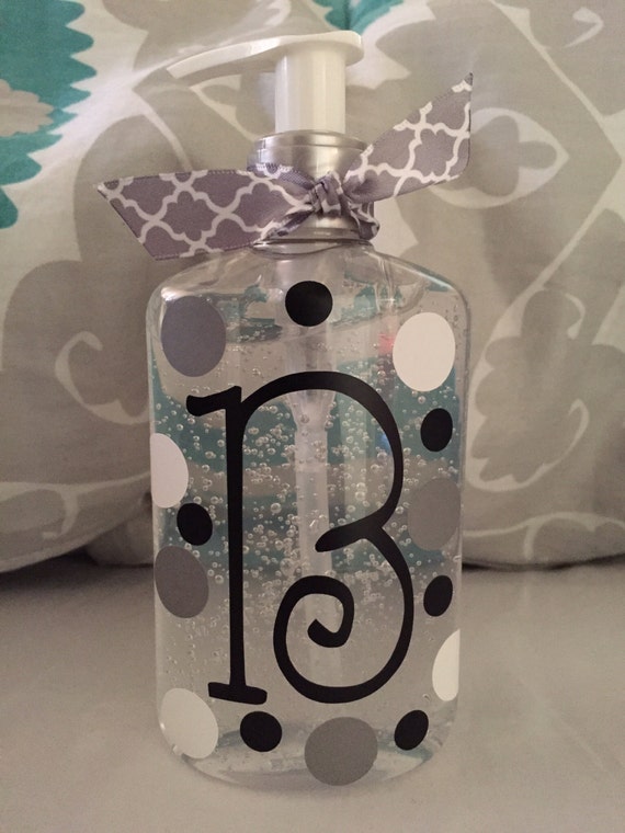 Personalized hand sanitizer bottles by MLGVinylCreations on Etsy