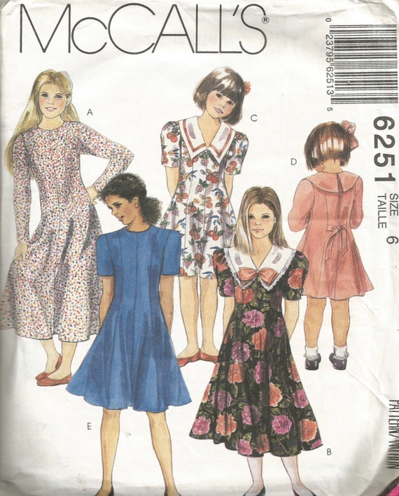6251 Vintage Uncut McCall's Children's and Girls' Dress in Size 6 ...