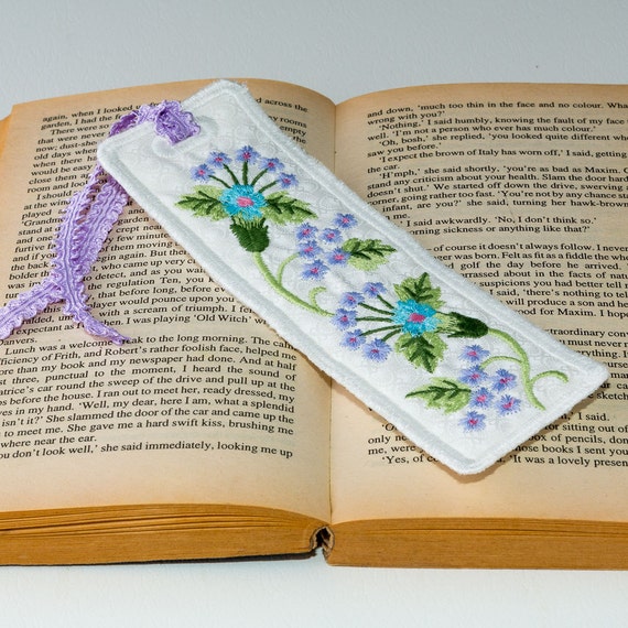 Floral Embroidered Bookmark. by FromTraceyForYou on Etsy