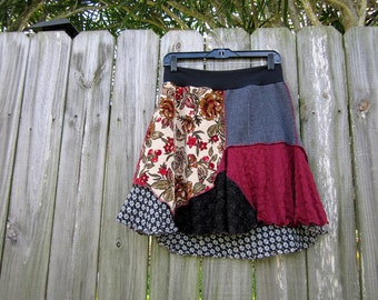 Earthy Hues/ recycled tshirt/ long prairie skirt/ by 75Rabbit