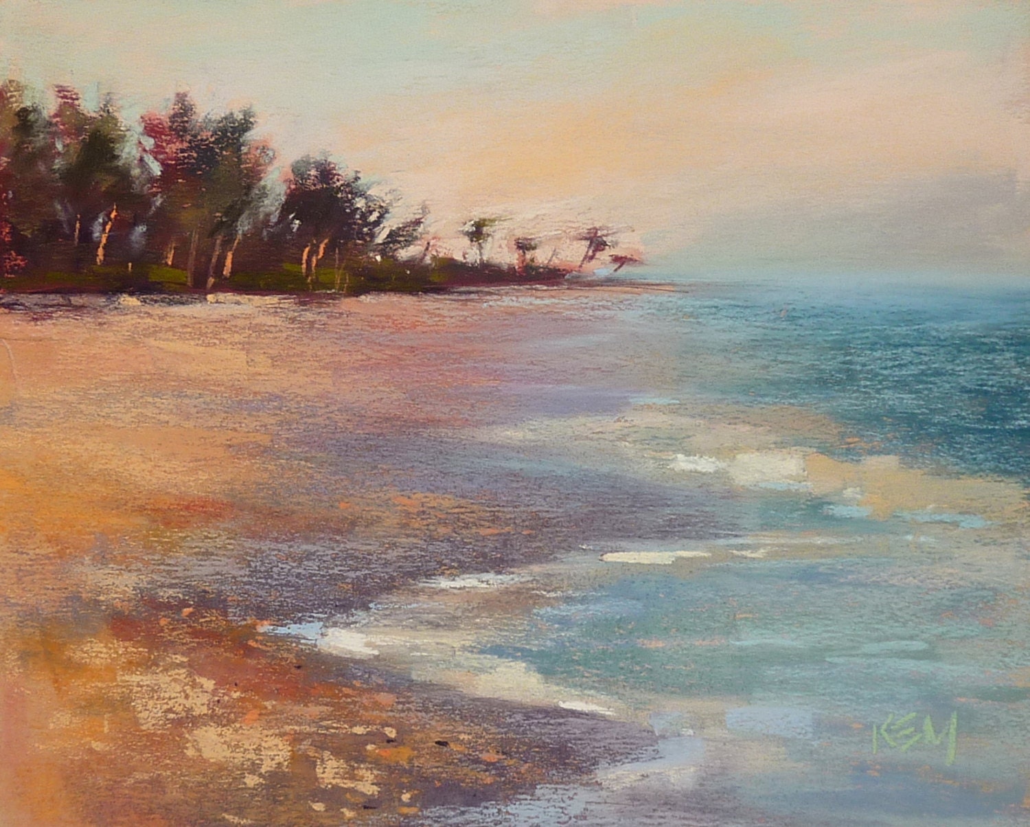 Florida painting SANIBEL Seascape Beach ART Original Pastel