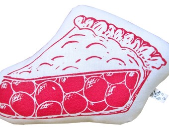 block print pie stuffie mini pillow