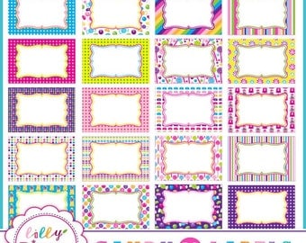 50% off Candy Labels, frames, 20 png candyland labels for birthday ...