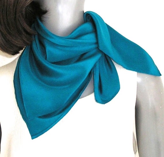 Small silk scarves for women peach and mint green