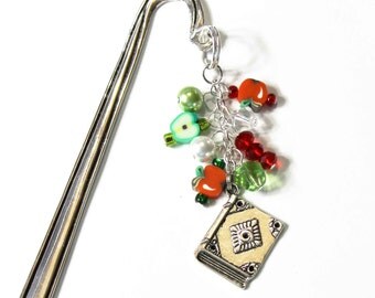 Teacher Gift Bookmark You choose the bead colors n charms. Personalized Custom gift for avid reader Create Your Own! End of school year gift