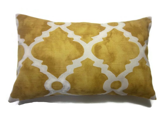 Decorative Pillow Cover Mottled Yellow Gold by LynnesThisandThat
