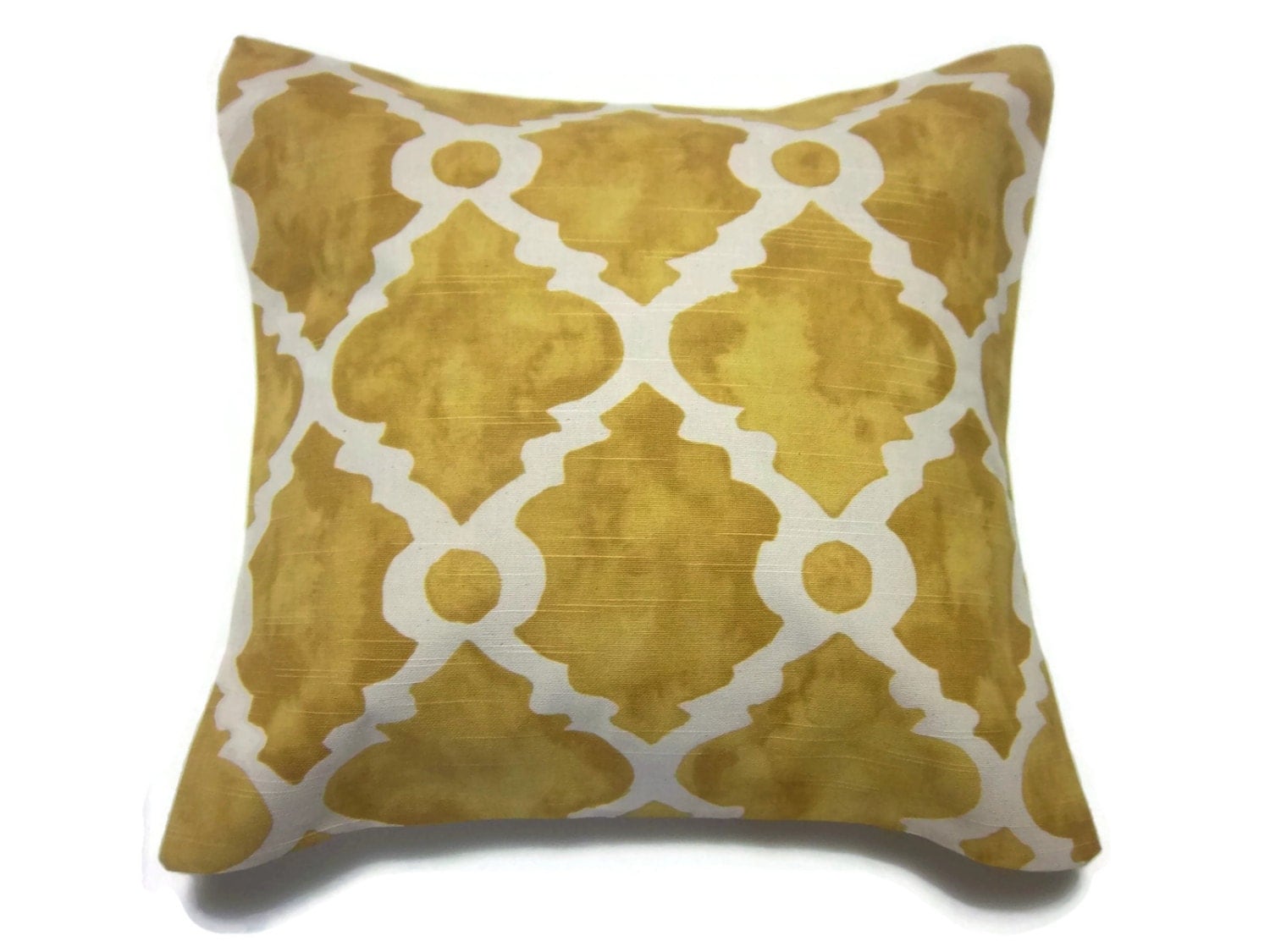 Decorative Pillow Cover Mottled Yellow Gold by LynnesThisandThat