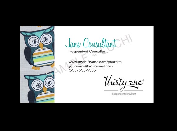 Thirty-One Business Card - Hoo's Happy