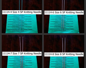 Susan Bates - Silvalume or Luxite Knitting Needles - single pointed - assorted sizes - assorted colors - 14” - 1 pr
