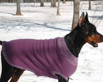 Knitting Pattern for XL Felted Dog Sweater / Coat - PDF pattern - Doberman size Knitted Sweater Pattern