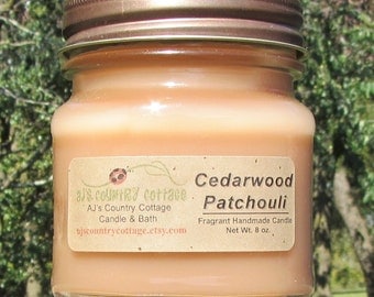 CEDARWOOD PATCHOULI CANDLE - New - Earthy Woodsy