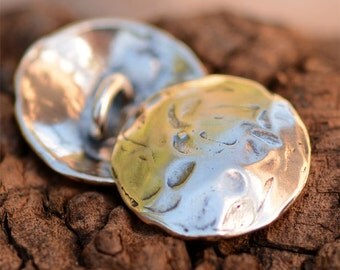 Rustic Texture Organic Sterling Silver Button Clasp