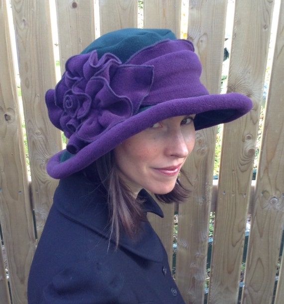 Edwardian fleece hat Ladies Polar Fleece Suffragette Hat