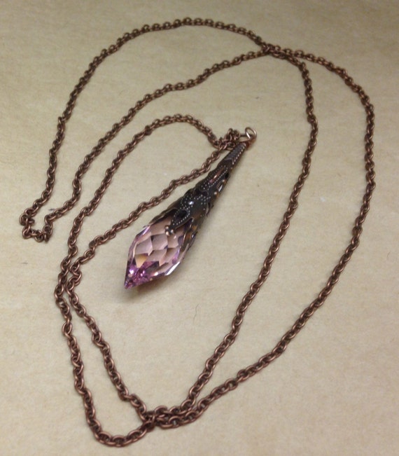 Swarovski Crystal Prism Pendant Necklace by SnowflakeEclecticArt